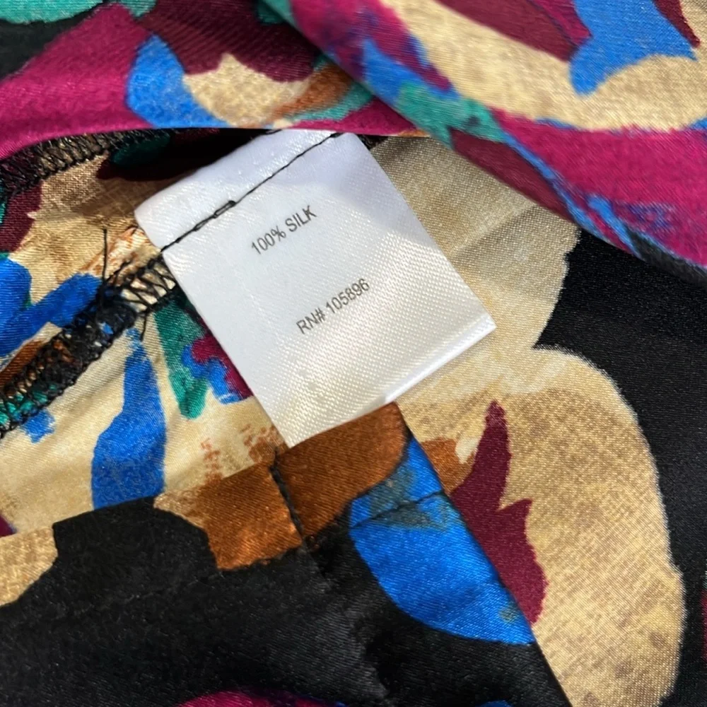 WORTH New York Floral Silk Blouse Size 10 - Picture 8 of 10